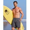imageCOOFANDY 2 in 1 Mens Swim Trunks 7 Inch Quick Dry Board Shorts Beach Swim Shorts Bathing Suit with Compression LinerDark Gray