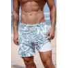 imageCOOFANDY 2 in 1 Mens Swim Trunks 7 Inch Quick Dry Board Shorts Beach Swim Shorts Bathing Suit with Compression LinerDeep Blue Plam Leaf