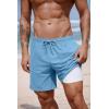imageCOOFANDY 2 in 1 Mens Swim Trunks 7 Inch Quick Dry Board Shorts Beach Swim Shorts Bathing Suit with Compression LinerLight Blue