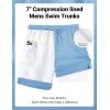 imageCOOFANDY 2 in 1 Mens Swim Trunks 7 Inch Quick Dry Board Shorts Beach Swim Shorts Bathing Suit with Compression LinerLight Blue