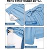 imageCOOFANDY 2 in 1 Mens Swim Trunks 7 Inch Quick Dry Board Shorts Beach Swim Shorts Bathing Suit with Compression LinerLight Blue