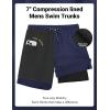 imageCOOFANDY 2 in 1 Mens Swim Trunks 7 Inch Quick Dry Board Shorts Beach Swim Shorts Bathing Suit with Compression LinerNavy Bule