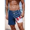 imageCOOFANDY 2 in 1 Mens Swim Trunks 7 Inch Quick Dry Board Shorts Beach Swim Shorts Bathing Suit with Compression LinerNavy National Flag