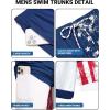 imageCOOFANDY 2 in 1 Mens Swim Trunks 7 Inch Quick Dry Board Shorts Beach Swim Shorts Bathing Suit with Compression LinerNavy National Flag