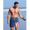 imageCOOFANDY 2 in 1 Mens Swim Trunks 7 Inch Quick Dry Board Shorts Beach Swim Shorts Bathing Suit with Compression LinerNavy National Flag