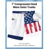 imageCOOFANDY 2 in 1 Mens Swim Trunks 7 Inch Quick Dry Board Shorts Beach Swim Shorts Bathing Suit with Compression LinerNavy National Flag