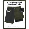 imageCOOFANDY 2 in 1 Mens Swim Trunks 7 Inch Quick Dry Board Shorts Beach Swim Shorts Bathing Suit with Compression LinerOlive Green