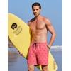 imageCOOFANDY 2 in 1 Mens Swim Trunks 7 Inch Quick Dry Board Shorts Beach Swim Shorts Bathing Suit with Compression LinerPink Anchor