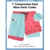 imageCOOFANDY 2 in 1 Mens Swim Trunks 7 Inch Quick Dry Board Shorts Beach Swim Shorts Bathing Suit with Compression LinerPink Anchor