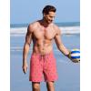 imageCOOFANDY 2 in 1 Mens Swim Trunks 7 Inch Quick Dry Board Shorts Beach Swim Shorts Bathing Suit with Compression LinerPink Anchor