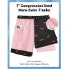 imageCOOFANDY 2 in 1 Mens Swim Trunks 7 Inch Quick Dry Board Shorts Beach Swim Shorts Bathing Suit with Compression LinerPinkshark Black