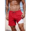 imageCOOFANDY 2 in 1 Mens Swim Trunks 7 Inch Quick Dry Board Shorts Beach Swim Shorts Bathing Suit with Compression LinerRed