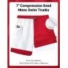 imageCOOFANDY 2 in 1 Mens Swim Trunks 7 Inch Quick Dry Board Shorts Beach Swim Shorts Bathing Suit with Compression LinerRed