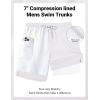 imageCOOFANDY 2 in 1 Mens Swim Trunks 7 Inch Quick Dry Board Shorts Beach Swim Shorts Bathing Suit with Compression LinerWhite