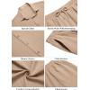 imageCOOFANDY Mens 2 Piece Outfits Casual Summer Beach Textured Button Down Shirt Loose Pants SetKhaki