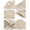 imageCOOFANDY Mens 2 Piece Outfits Casual Summer Beach Textured Button Down Shirt Loose Pants SetLight Khaki