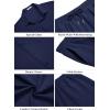 imageCOOFANDY Mens 2 Piece Outfits Casual Summer Beach Textured Button Down Shirt Loose Pants SetNavy Blue