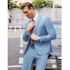 imageCOOFANDY Mens 2 Piece Suits Classic Fit 2 Button Dress Suits Tuxedo Jacket Blazer for Wedding Business Dinner PromLight Blue