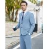 imageCOOFANDY Mens 2 Piece Suits Classic Fit 2 Button Dress Suits Tuxedo Jacket Blazer for Wedding Business Dinner PromLight Blue