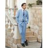 imageCOOFANDY Mens 2 Piece Suits Classic Fit 2 Button Dress Suits Tuxedo Jacket Blazer for Wedding Business Dinner PromLight Blue