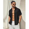 imageCOOFANDY Mens Button Down Shirt Short Sleeve Casual Shirts Linen Textured Summer Beach ShirtsBlack