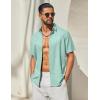 imageCOOFANDY Mens Button Down Shirt Short Sleeve Casual Shirts Linen Textured Summer Beach ShirtsSage Green