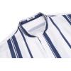 imageCOOFANDY Mens Cotton Linen Henley TShirt Long Sleeve Hippie Casual Beach TShirtsDark Blue Stripes