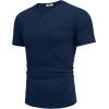 imageCOOFANDY Mens Henley Shirts Short Sleeve Button T Shirt Casual Summer Basic Tee Tops with PocketDarkblue1