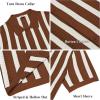 imageCOOFANDY Mens Knit Shirts Short Sleeve Button Down Polo Shirt Striped Casual Summer Beach ShirtsCaramel  Beige