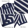 imageCOOFANDY Mens Knit Shirts Short Sleeve Button Down Polo Shirt Striped Casual Summer Beach ShirtsNavy Blue  White