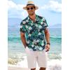 imageCOOFANDY Mens Linen Shirts Short Sleeve Casual Shirts Button Down Shirt for Men Beach Summer Wedding ShirtBlack Floral