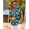 imageCOOFANDY Mens Linen Shirts Short Sleeve Casual Shirts Button Down Shirt for Men Beach Summer Wedding ShirtBlack Floral
