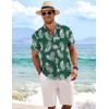 imageCOOFANDY Mens Linen Shirts Short Sleeve Casual Shirts Button Down Shirt for Men Beach Summer Wedding ShirtLeafgreen