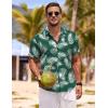 imageCOOFANDY Mens Linen Shirts Short Sleeve Casual Shirts Button Down Shirt for Men Beach Summer Wedding ShirtLeafgreen