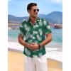 imageCOOFANDY Mens Linen Shirts Short Sleeve Casual Shirts Button Down Shirt for Men Beach Summer Wedding ShirtLeafgreen