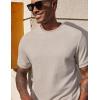 imageCOOFANDY Mens Waffle TShirts Short Sleeve Casual Crew Neck Shirt Summer Plain Pullover TeesA  Moon Gray