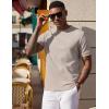 imageCOOFANDY Mens Waffle TShirts Short Sleeve Casual Crew Neck Shirt Summer Plain Pullover TeesA  Moon Gray