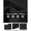 imageCOOFANDY Mens Waffle TShirts Short Sleeve Casual Crew Neck Shirt Summer Plain Pullover TeesBlack