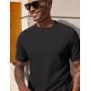 imageCOOFANDY Mens Waffle TShirts Short Sleeve Casual Crew Neck Shirt Summer Plain Pullover TeesBlack