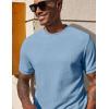 imageCOOFANDY Mens Waffle TShirts Short Sleeve Casual Crew Neck Shirt Summer Plain Pullover TeesBlue
