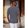 imageCOOFANDY Mens Waffle TShirts Short Sleeve Casual Crew Neck Shirt Summer Plain Pullover TeesCharcoal Gray