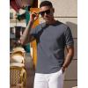 imageCOOFANDY Mens Waffle TShirts Short Sleeve Casual Crew Neck Shirt Summer Plain Pullover TeesCharcoal Gray