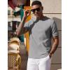 imageCOOFANDY Mens Waffle TShirts Short Sleeve Casual Crew Neck Shirt Summer Plain Pullover TeesHeather Gray