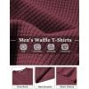 imageCOOFANDY Mens Waffle TShirts Short Sleeve Casual Crew Neck Shirt Summer Plain Pullover TeesWine Red