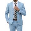 imageCOOFANDY Mens 2 Piece Suits Classic Fit 2 Button Dress Suits Tuxedo Jacket Blazer for Wedding Business Dinner PromLight Blue