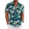 imageCOOFANDY Mens Linen Shirts Short Sleeve Casual Shirts Button Down Shirt for Men Beach Summer Wedding ShirtBlack Floral