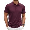 imageCOOFANDY Mens Polo Shirt Golf Quick Dry Performance Short Sleeve Moisture Wicking Athletic Polo Collared Tennis TShirtCrimson Red