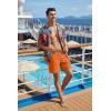 imageCOOFANDY Mens 7 Swim Trunks with Compression Liner Stretch Swimming Shorts with Zipper PocketsOrange