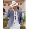 imageCOOFANDY Mens Blazer Casual Two Buttons Sport Coats Lightweight Suit JacketCheckered Blazer  Blue