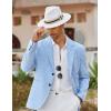 imageCOOFANDY Mens Blazer Casual Two Buttons Sport Coats Lightweight Suit JacketCheckered Blazer  Clear Blue